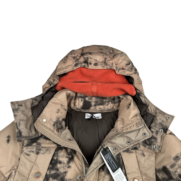 Stone Island 2024 Ice Earth Mapping Camouflage Down Jacket - Large