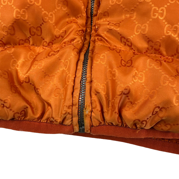 Gucci Monogram Orange Zipped Gilet Jacket - Large