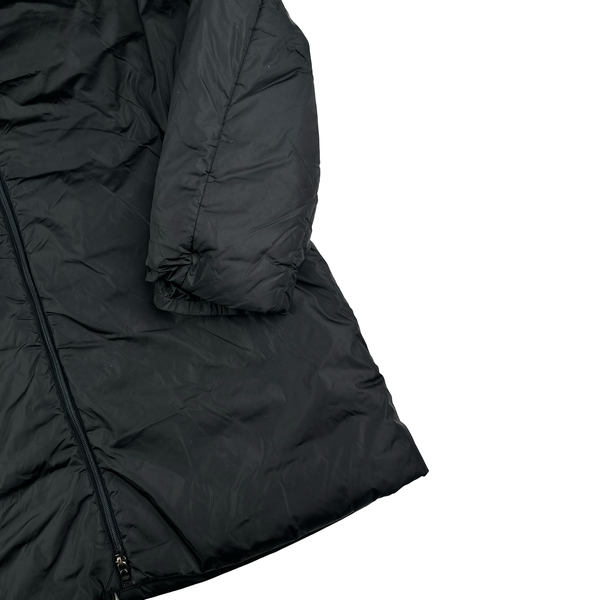Prada Black Nylon Tab Padded Long Jacket - 3XL