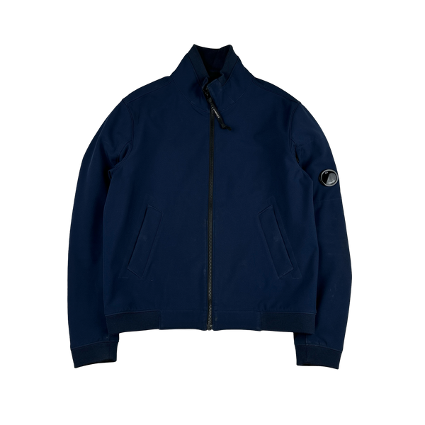 CP Company Blue Fleece Lined Lens Viewer Bomber - Large