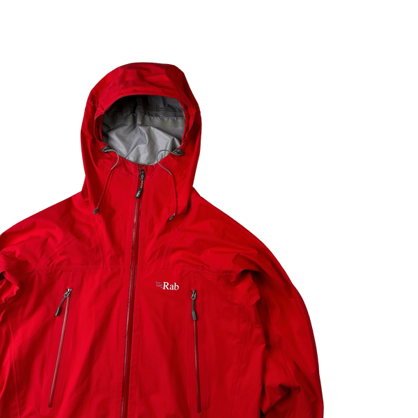 RAB Red Waterproof Zipped Windbreaker Waterproof Jacket - Medium
