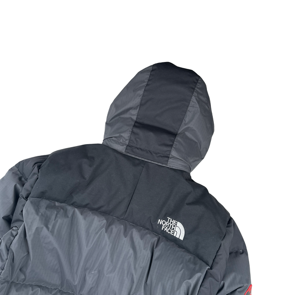 North Face Black/Grey Summit Series Vostok Antarctica Down Hooded Long Puffer Jacket - Small