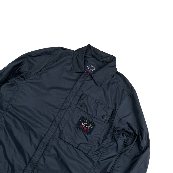 Paul And Shark Navy Nylon Zipped Overshirt - Small