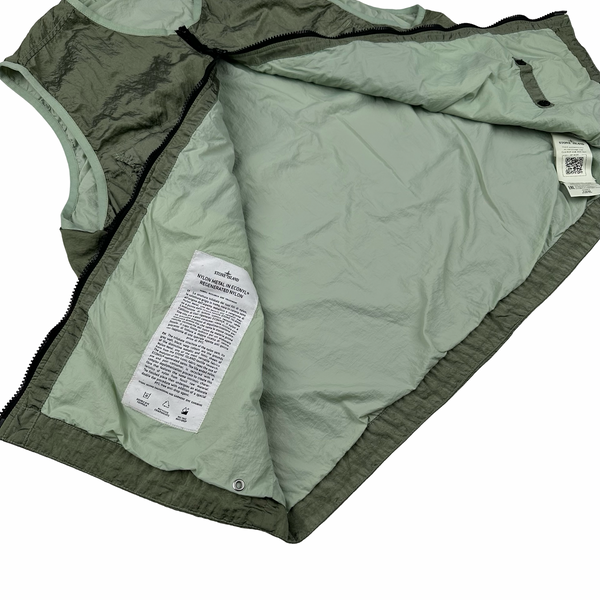Stone Island 2023 Green Nylon Metal Econyl Regenerated Nylon Gilet - XL