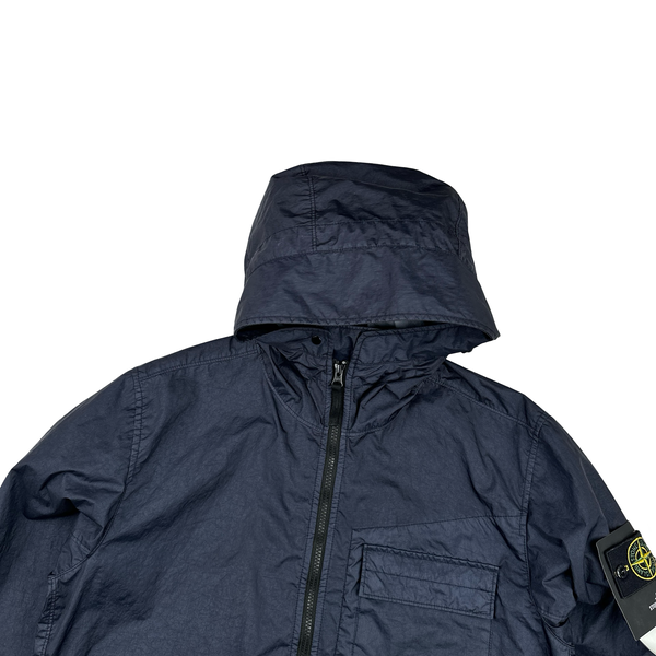 Stone Island 2022 Membrana 3L TC Navy Hooded Jacket - Medium