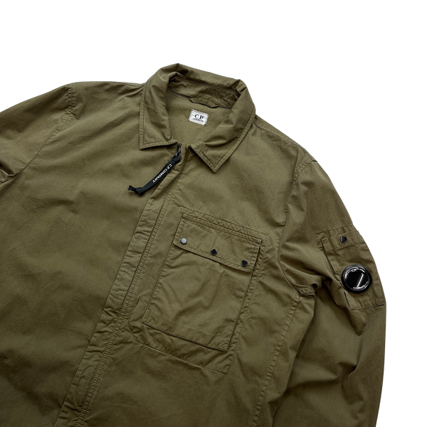 CP Company Khaki Zipped Lens Viewer Overshirt - XL
