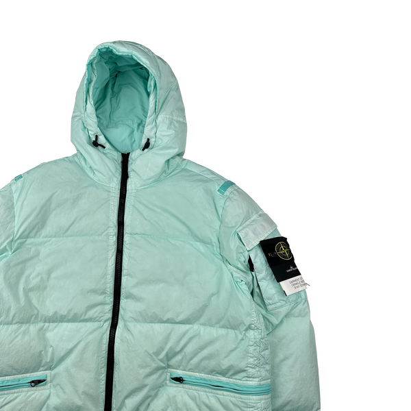 Stone Island 2022 Teal Crinkle R-NY Down Puffer Jacket - XL
