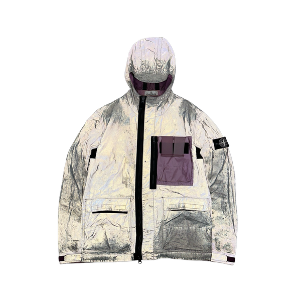 Stone Island 2017 Pink Garment Dyed Plated Reflective Mussola Jacket - Large