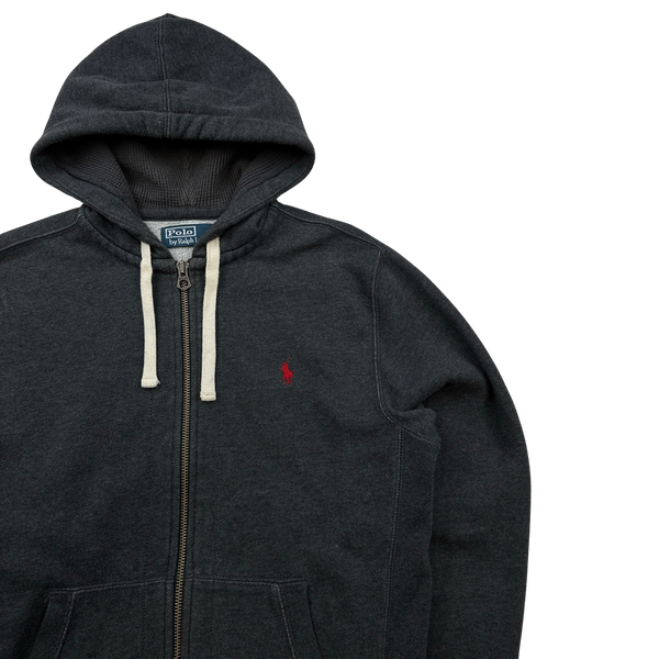 Ralph Lauren Charcoal Grey Zipped Hoodie - Medium