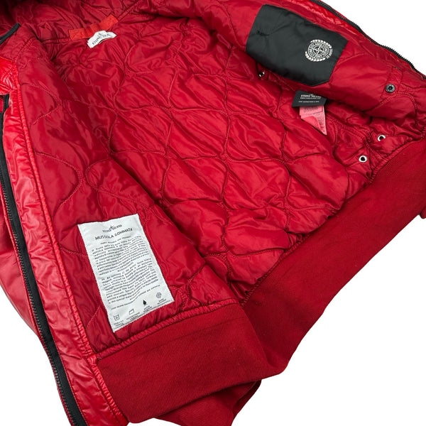 Stone Island 2012 Red 30th Anni Mussola Gommata Padded Jacket - Large