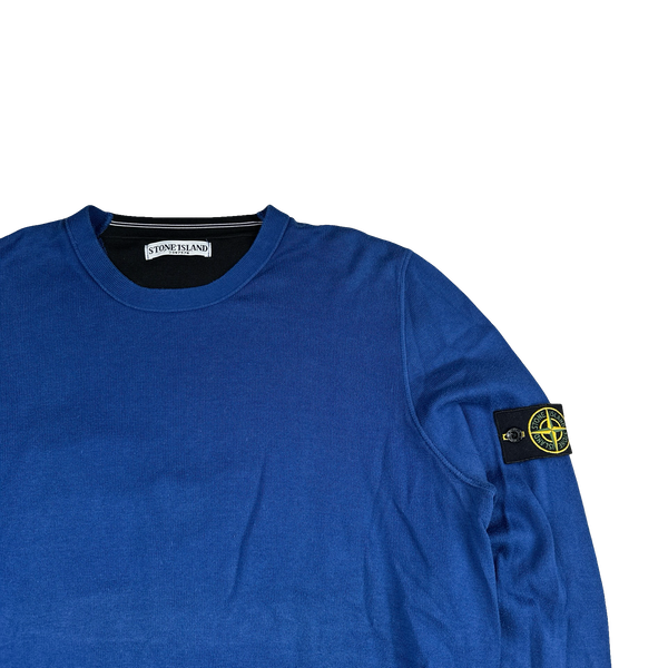 Stone Island 2011 Blue Cotton Crewneck Fine Knit Jumper - XL