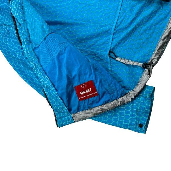CP Company 3D Blue Air Net Zipped Hooded Jacket - Large