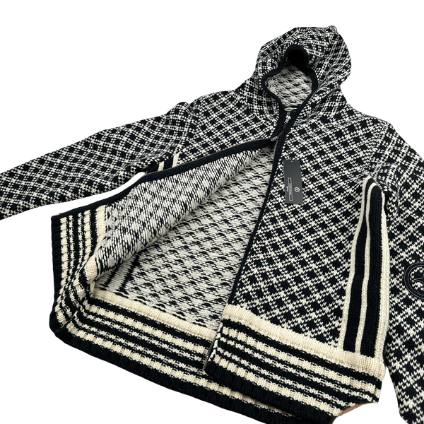 Stone Island 2005 Denims Wool Hooded Zipped Knit Jumper - Large