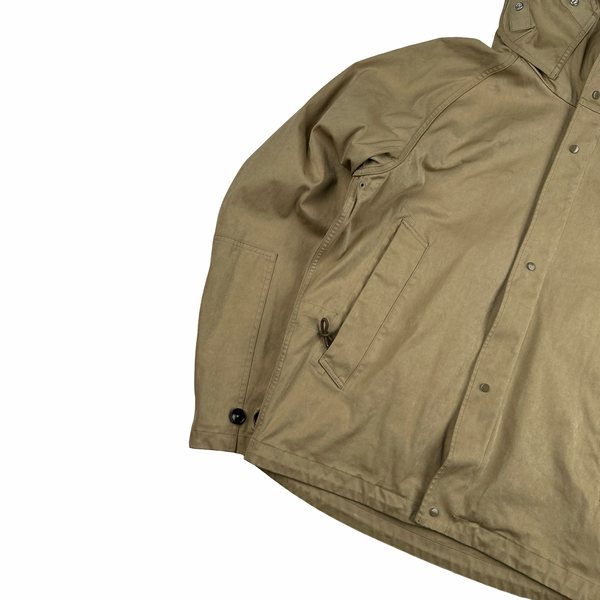 Ten C Beige Short Sniper Hooded Jacket - Medium