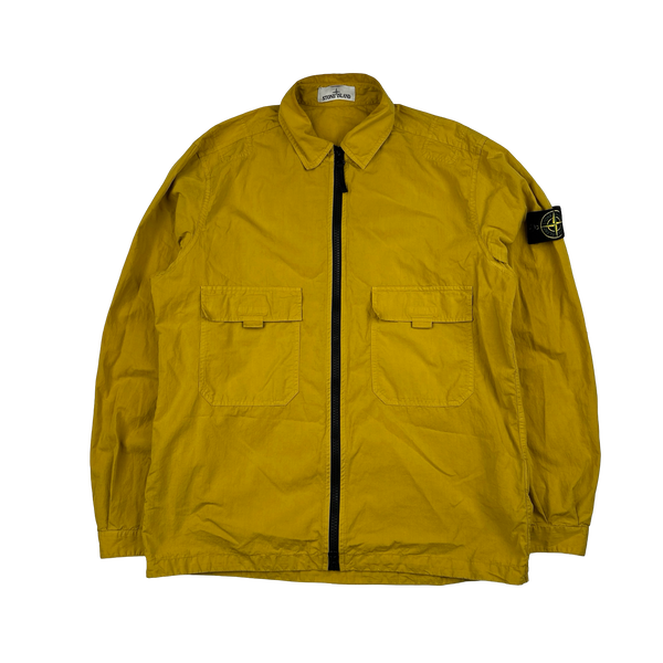 Stone Island 2018 Yellow Cotton Zipped Overshirt - Large