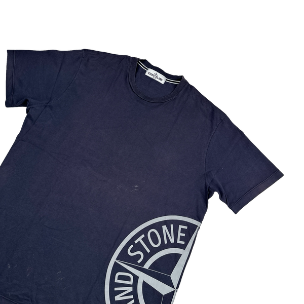 Stone Island 2013 Navy Reflective Compass Cotton T Shirt - XL