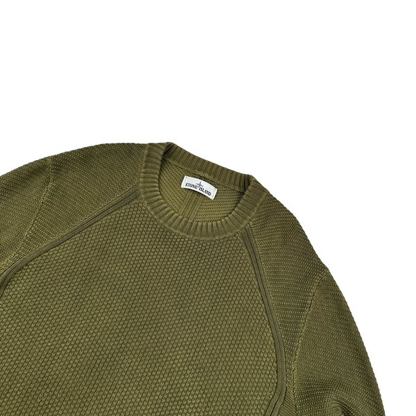 Stone Island 2017 Khaki Cotton Knit Crewneck Jumper - 3XL