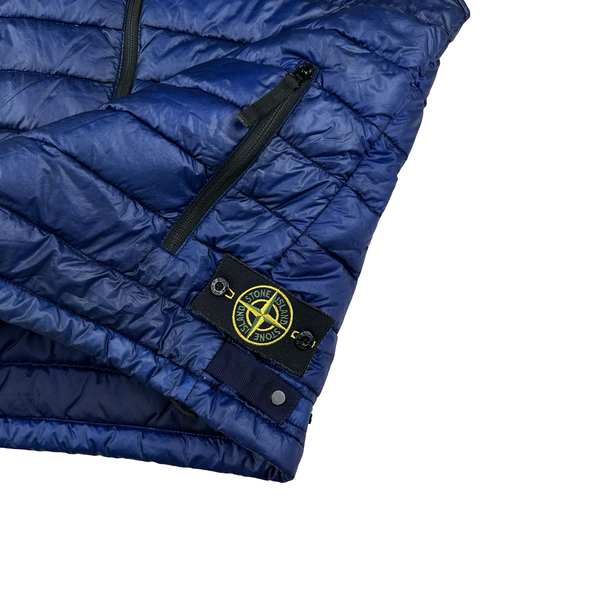 Stone Island 2012 Blue Garment Dyed Down Puffer Gilet - Medium