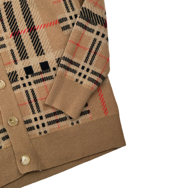 Burberry Nova Check Cashmere Cardigan Jumper - Small