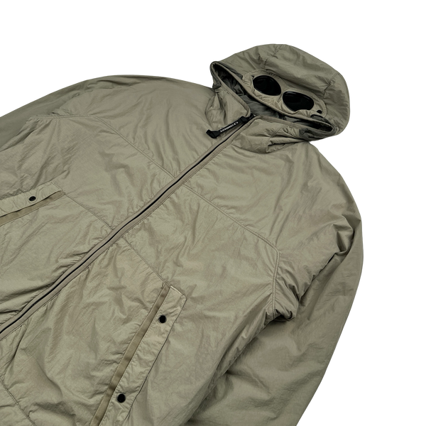 CP Company Brown GDP Hooded Polartec Goggle Jacket - 3XL