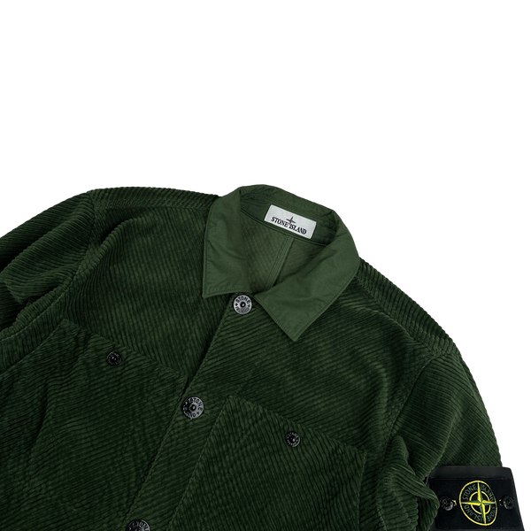 Stone Island 2023 Emerald Green Corduroy 400 Cotton Lined Jacket - Medium