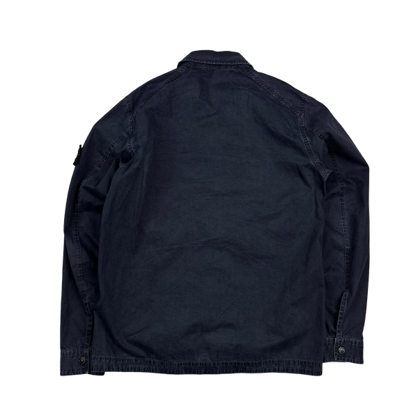 Stone Island 2017 Navy Garment Dyed Overshirt - Medium