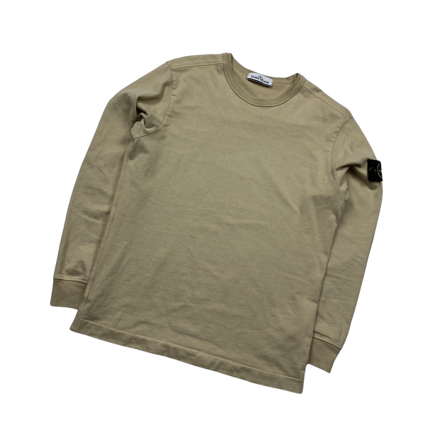 Stone Island 2021 Beige Cotton Long Sleeve Jumper - Small