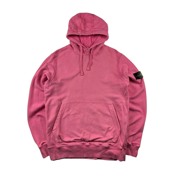 Stone Island 2020 Bubblegum Pink Cotton Pullover Hoodie- Large