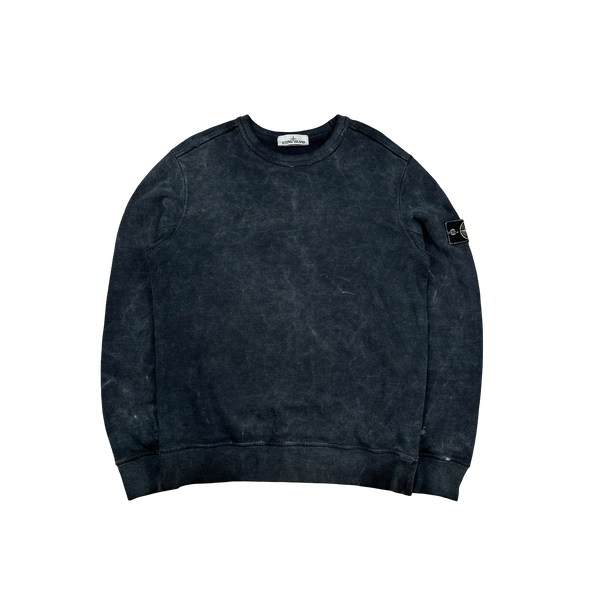 Stone Island 2018 Black Frost Crewneck Sweatshirt - Large