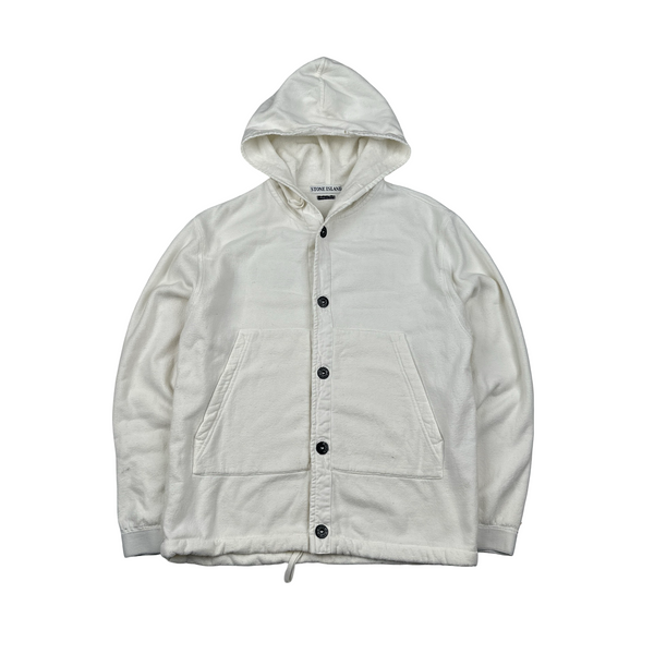 Stone Island Vintage 2000 Towelling Cotton Hoodie - Small