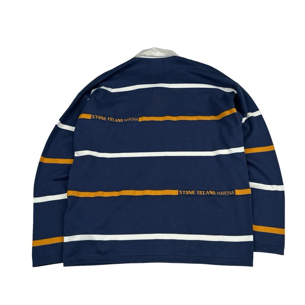 Stone Island Marina 2025 New Season Stripped Cotton Polo - Large