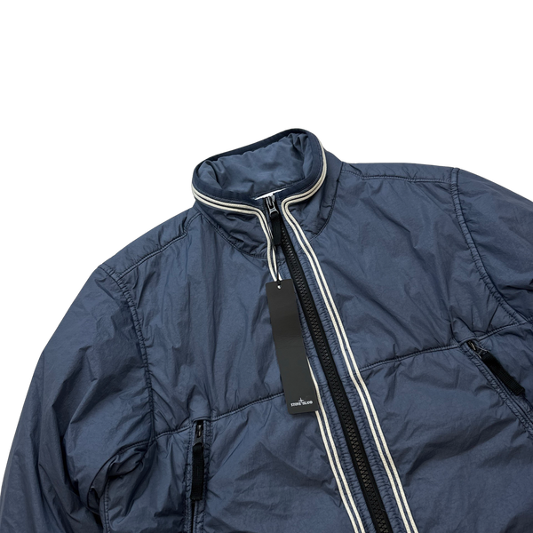 Stone Island 2019 Blue Crinkle Reps Padded Jacket - Medium