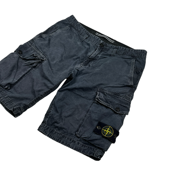 Stone Island 2020 Navy Cotton Cargo Shorts - 32"