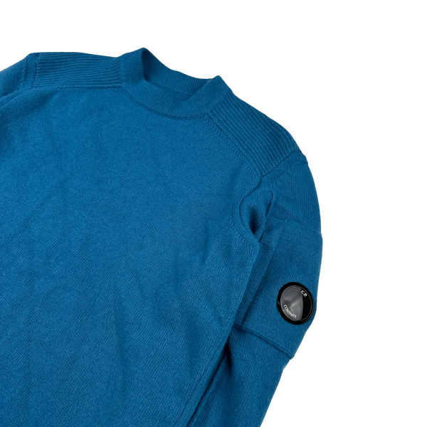 CP Company Blue Wool Knit Jumper - Small