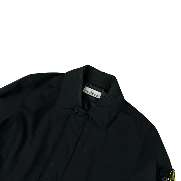 Stone Island 2021 Black Soft Shell R Primaloft Long Jacket - Small