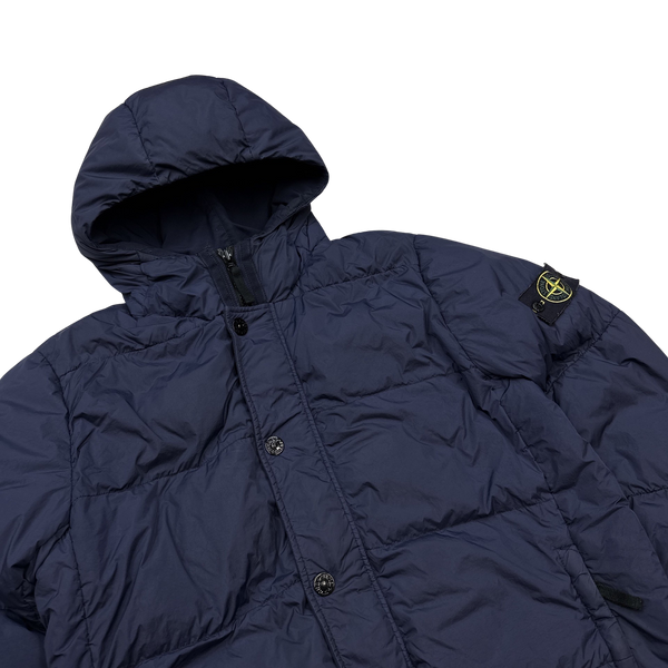 Stone Island Navy Crinkle R-NY Down Puffer Jacket - XL