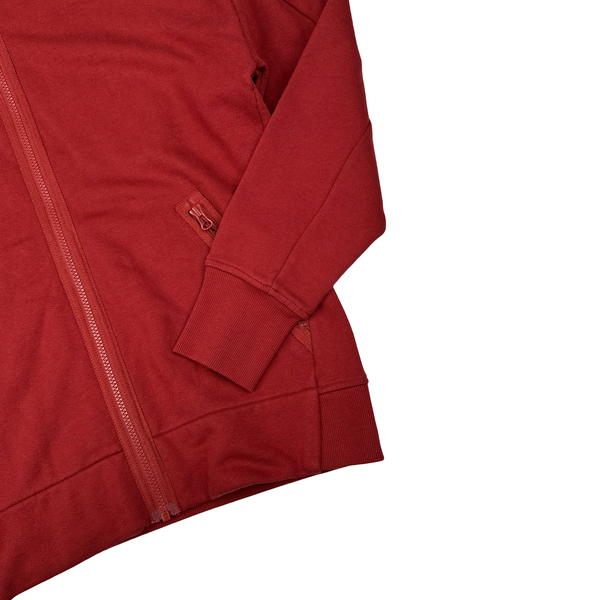 CP Company Carmine Red Cotton Goggle Hoodie - Small