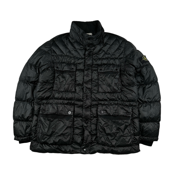Stone Island Black Garment Dyed Down Puffer Jacket - 3XL