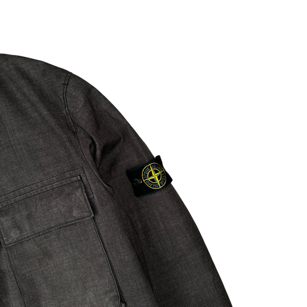 Stone Island Charcoal Lino Flax Mulitpocket Field Jacket - Medium