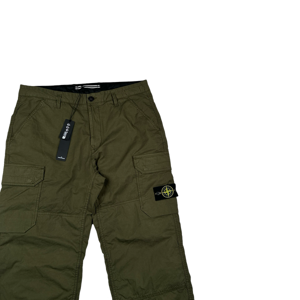 Stone Island 2023 Loose Fit Khaki Cargo Trousers - 34"