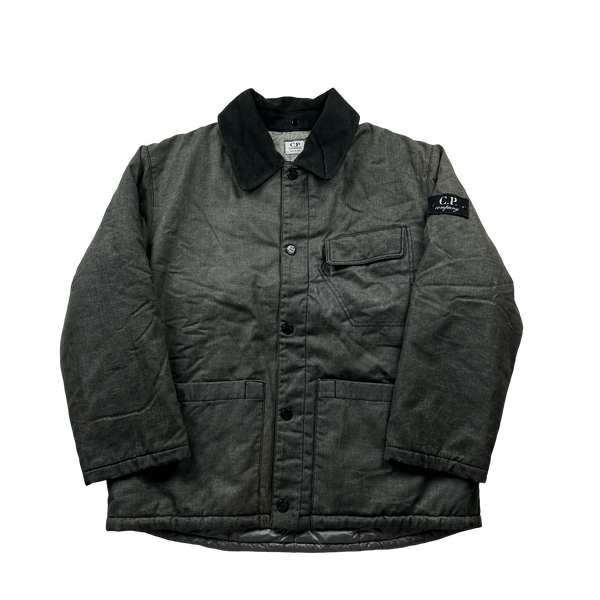 CP Company Vintage Charcoal Cotton Blend Collared Jacket - Small