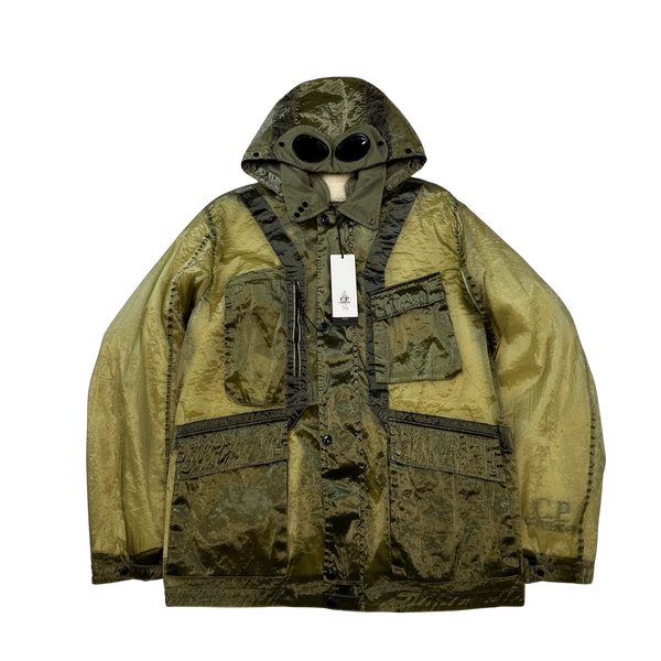 CP Company Green Kan D Shearling Lined Goggle Jacket - Large