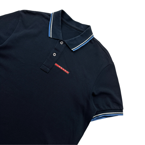 Prada Navy Cotton Polo - Medium