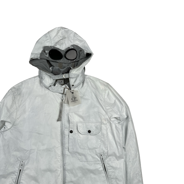 CP Company 2008 RARE White Hand Painted Mille Miglia Goggle Jacket - Large