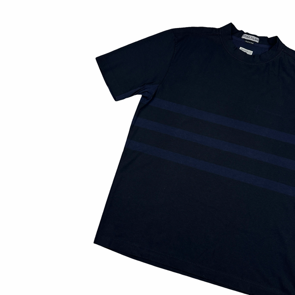 Stone Island Vintage Spellout Striped Short Sleeve T Shirt - XL