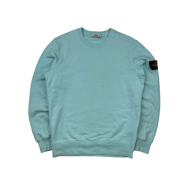 Stone Island 2021 Light Blue Cotton Crewneck - Small