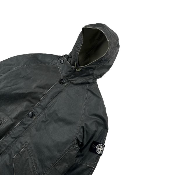 Stone Island 2009 Waxed ICE Heat Reactive Down Lined Jacket - XL