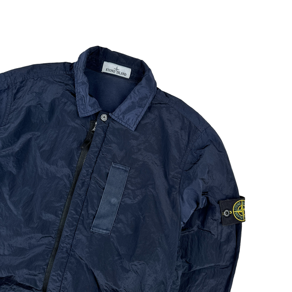 Stone Island 2017 Navy Nylon Metal Shimmer Overshirt - Medium