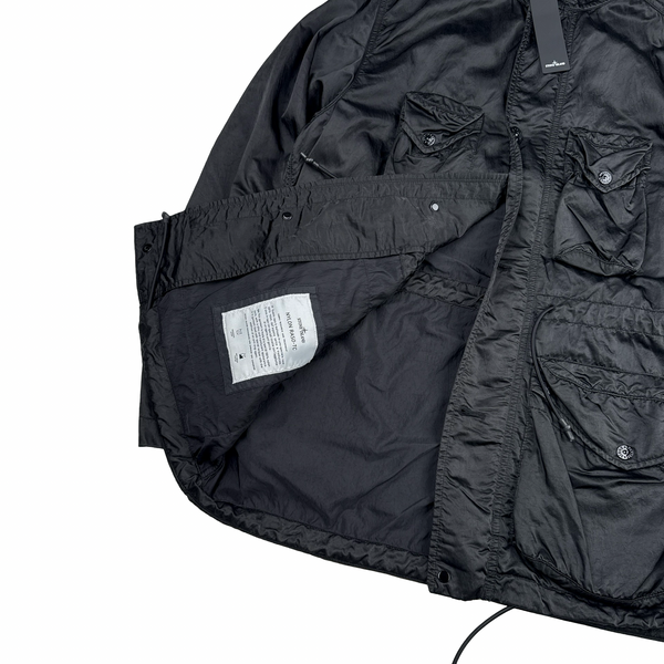 Stone Island 2021 Black Nylon Raso TC Multi Pocket Jacket - Medium