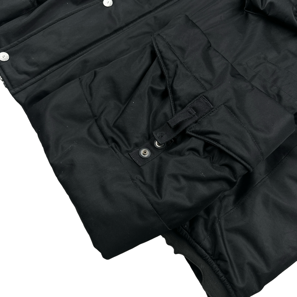 Stone Island Early 2000's Black Nylon Mesh Multipocketed Jacket - XL